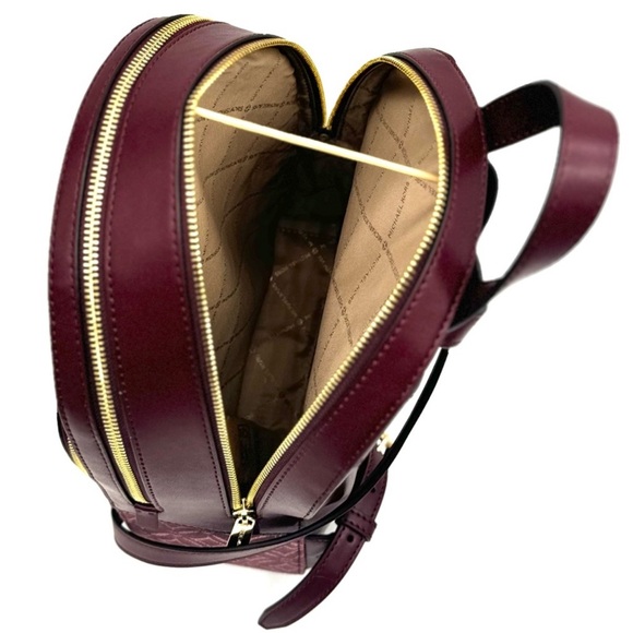 Michael Kors Jaycee Medium Zip Pocket Backpack Ox Blood Multi - Picture 9 of 12